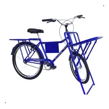 Bicicleta Cargueira Food Bike Aro 26 Azul Stone Bike 2 Bagageiros Foto mini 1