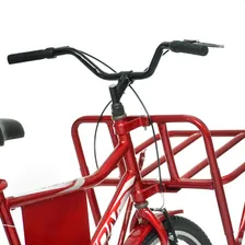 Bicicleta Cargueira Food Bike Aro 26 Vermelha Stone Bike 2 Bagageiros Foto mini 3