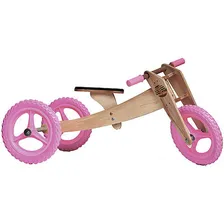 Bicicleta De Madeira Woodbike 3 Estágios Rosa - Camará Foto mini 1
