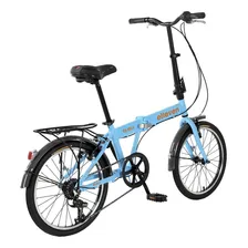 Bicicleta Dobrável Em AlumÃnio Aro 20 6v Dubly Shimano Azul Foto mini 1