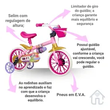 Bicicleta E Capacete Infantil Nathor Aro 12 Princesas Foto mini  2