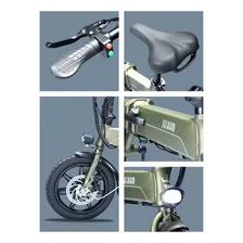 Bicicleta Elétrica E-bike Mini Bateria Lítio 48v 400w F1 Cor Verde Foto mini 4