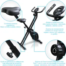 Bicicleta Ergométrica Dobravel PodiumFit XB100 Magnetica 8 cargas Silenciosa Cor Preto Foto mini 2