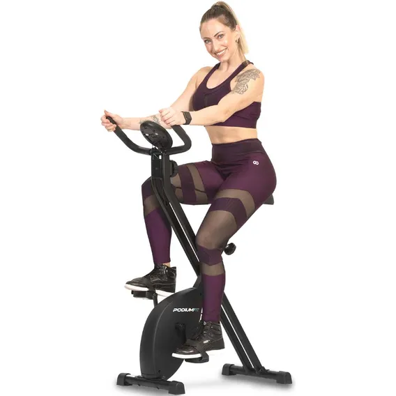 Bicicleta Ergométrica Dobravel PodiumFit XB100 Magnetica 8 cargas Silenciosa Cor Preto Foto 1