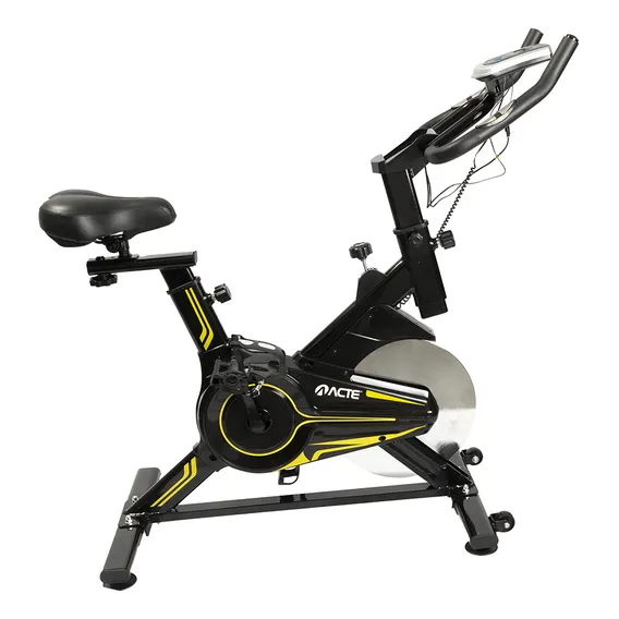 Bicicleta Ergométrica Spinning E16 Acte Sports Cor Preto/Amarelo Foto 1