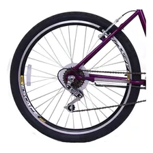 Bicicleta Feminina Aro 26 18 Machas Com Cesta Passeio Beach Cor Violeta Foto mini 4