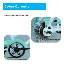 Bicicleta Feminina Aro 26 Passeio Com Cestinha Cor Branco/turquesa Foto mini 4