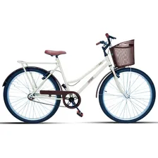 Bicicleta Feminina Aro 26 Retro Classica Com Cestinha Cor Marrom Foto  mini 1