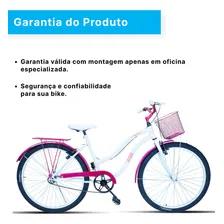 Bicicleta Feminina Aro 26 Urbana Forss Hello Com Cestinha Cor Branco/pink Foto mini 2