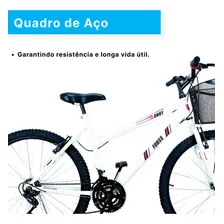 Bicicleta Feminina Forss Anny Aro 26 C/cestinha 18 Marchas Cor Branco Foto mini 4