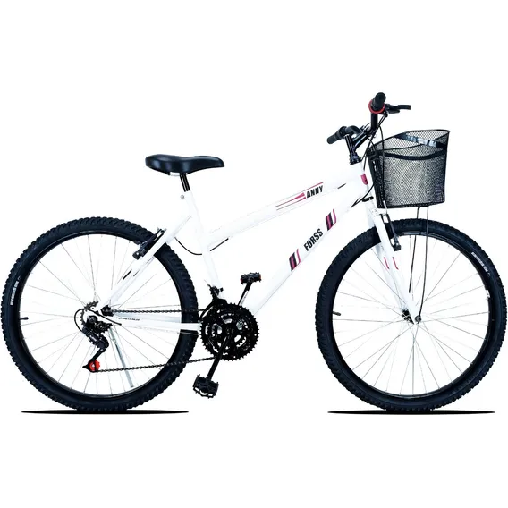 Bicicleta Feminina Forss Anny Aro 26 C/cestinha 18 Marchas Cor Branco Foto 1