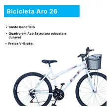 Bicicleta Feminina Forss Anny Aro 26 C/cestinha 18 Marchas Cor Branco Foto mini 2