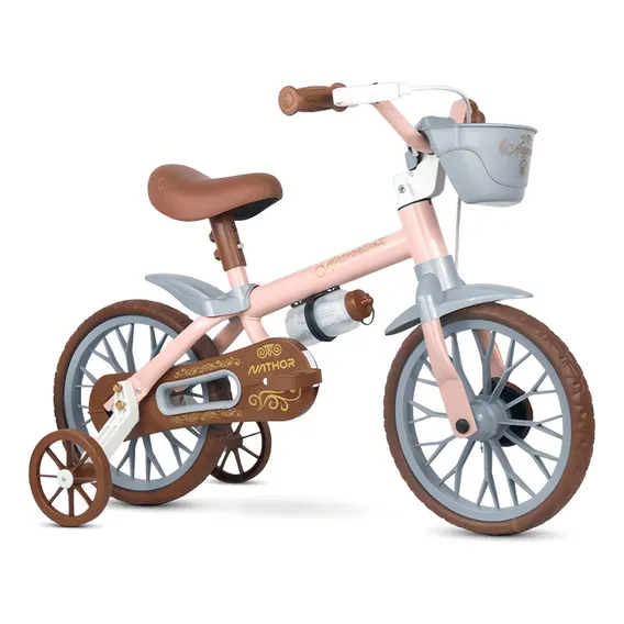 Bicicleta Infantil Aro 12 Antonella Baby Rosa 0051 - Nathor Foto 1