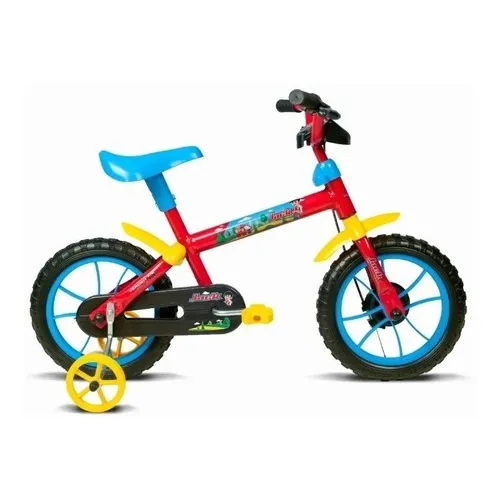 Bicicleta Infantil Aro 12 Jack Vermelho Com Azul E Amarelo Cor Vermelho/Azul Foto 1
