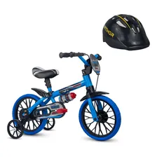Bicicleta Infantil Aro 12 Veloz Com Capacete Preto - Nathor Foto  mini 1