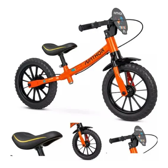 Bicicleta Infantil Balance Pre Bike Sem Pedal Aro 12 Nathor Cor Rocket Astro Foto 1