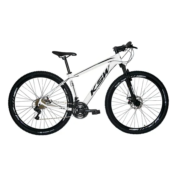 Bicicleta Ksw Aro 29 Xlt Cambios E Pedivela Shimano K7 24v Cor Branco Foto 1