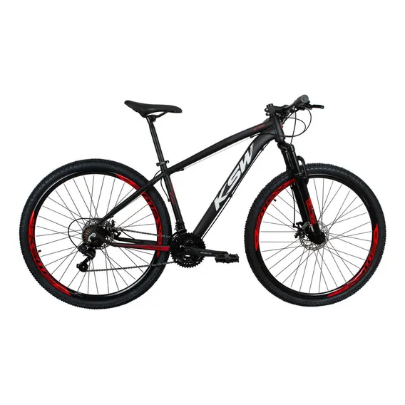 Bicicleta Ksw Aro 29 Xlt Cambios Shimano 24v + Pdv Shimano Cor Preto/vermelho Tamanho Do Quadro 21 Foto 1