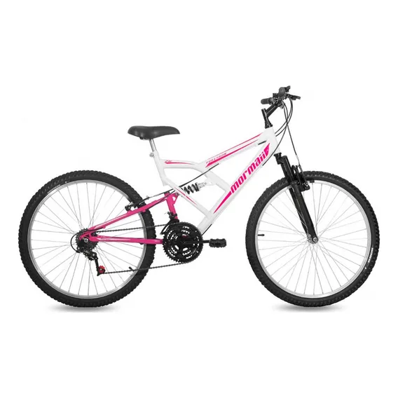 Bicicleta Mormaii Fullsion Aro 26 Branco Rosa Cor Branco-rosa Foto 1