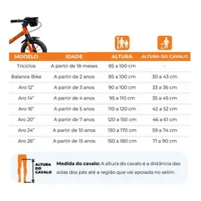 Bicicleta Nathor Balance Bike Rocket - A partir dos 2 anos cor Laranja Foto mini  2
