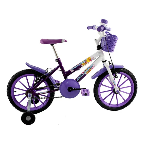 Bicicleta passeio infantil Dalannio Bike Milla R16 - violeta/branco Foto 1