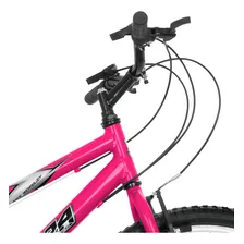 Bicicleta passeio urbana praia parque masculina Ultra Bikes Bike Rebaixada Aro 24 18 Marchas 2024 - rosa Foto mini 3
