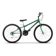 Bicicleta passeio urbana praia parque masculina Ultra Bikes Bike Rebaixada Aro 24 18 Marchas 2024 - verde Foto mini 1