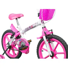 Bicicleta Track Bike Aro16 Pinky Cor Branco/Rosa Infatil Diversão Quadro 10