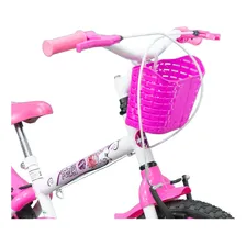 Bicicleta Track Bike Aro16 Pinky Cor Branco/Rosa Infatil Diversão Quadro 10