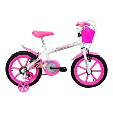 Bicicleta Track Bike Aro16 Pinky Cor Branco/Rosa Infatil Diversão Quadro 10