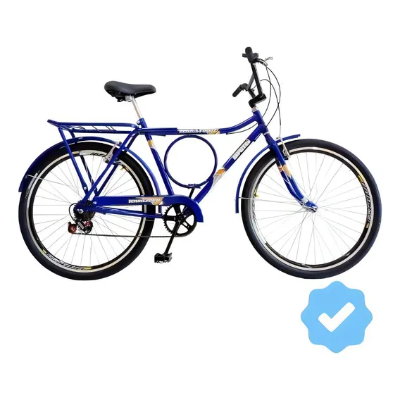 Bicicleta urbana Samy Barra Forte aro 26 cor azul Foto 1