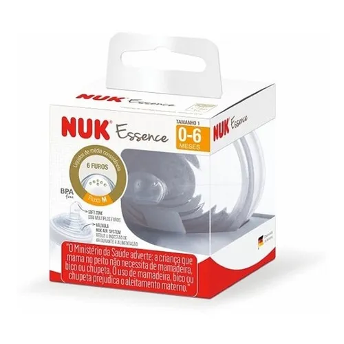 Bico De Silicone Essence Fluxo Médio 6 Furos 0-6m Nuk Foto 1