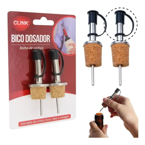 Bico Dosador Inox Tampa Rolha Azeite Vinagre Vinho 2und Foto 1