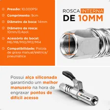 Bico Graxeiro Aplicador Graxa Bomba Engraxadeira Pneumática Foto mini  2