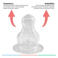 Bico Mamadeira +6 Meses De Silicone Fluxo Médio Tamanho 2 Foto mini 2