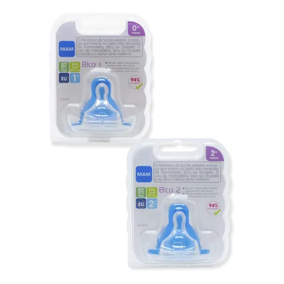 Bico Silicone Para Repor Mamadeira Mam Embalagem Dupla Foto 1