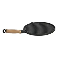 Bifeteira Chapa Ferro Fundido Redonda Estriada 26 Cm Foto mini 1