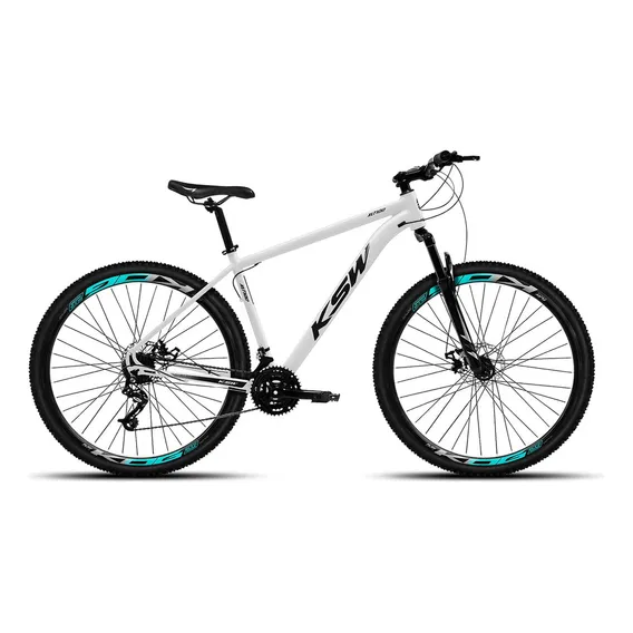 Bike Mtb Aro 29 Ksw Xlt100 3x7 Transmissão Shimano Tourney Cor Branco/preto Foto 1