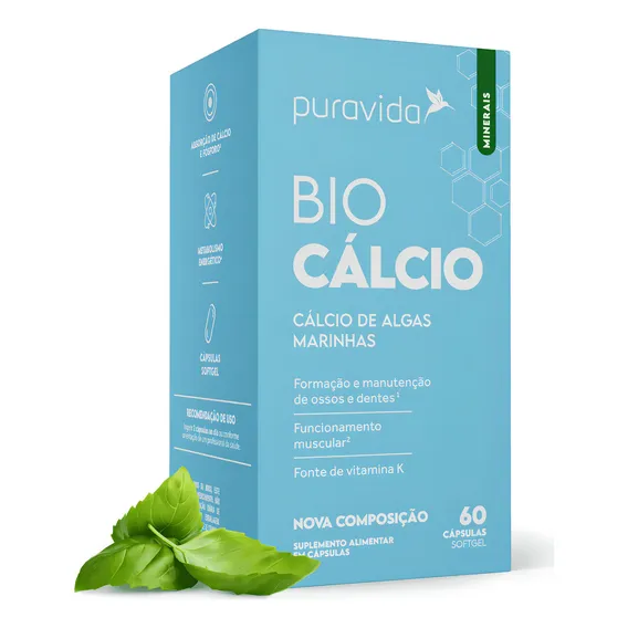 Bio Cálcio Puravida 60 Cápsulas Foto 1