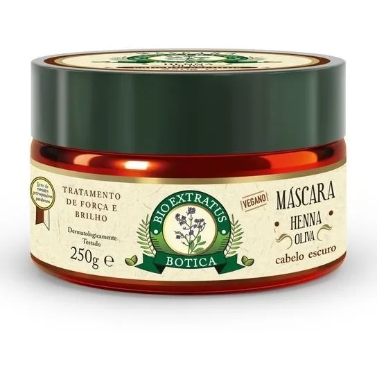 Bio Extratus Botica Cabelos Escuros Máscara 250g Henna Foto 1
