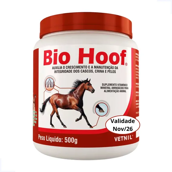 Bio-hoof 500g Vetnil Suplemento Vitamínico P/ Cascos Pelos Foto 1