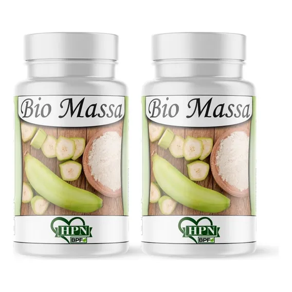 Bio Massa (banana Verde) Natural Cápsulas De 500mg 2 Potes Foto 1