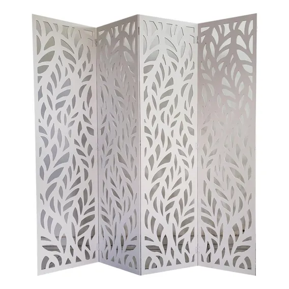 Biombo 4 Folhas 172x180cm Mdf Modelo 27 Branco Foto 1