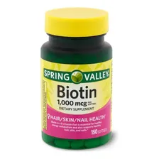 Biotina 1000 Mcg Spring Valley- 150 Capsulas -importada Eua Sabor Sem Sabor Foto  mini 1
