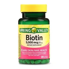 Biotina 5000 Mcg Spring Valley® - 120 Capsulas - Eua Sabor Sem sabor Foto mini 4