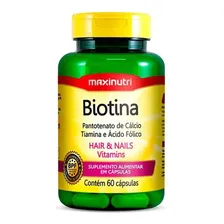 Biotina Plus Cabelo Unhas E Vitaminas + Acido F贸lico 60 Caps Foto mini 1