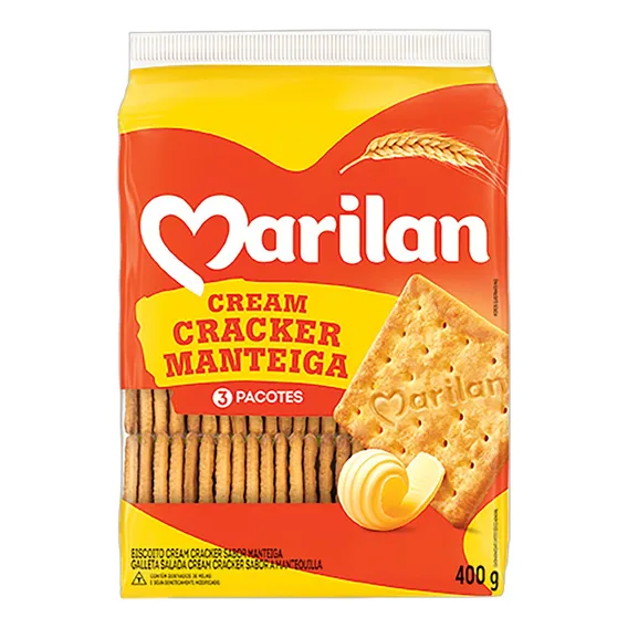 Biscoito Cream Cracker Manteiga Marilan Pacote 400g Foto 1