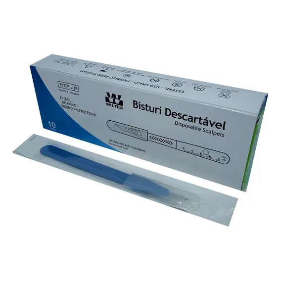 Bisturi Médico Descartável Estéril N°11 Caixa Com 10 Foto 1