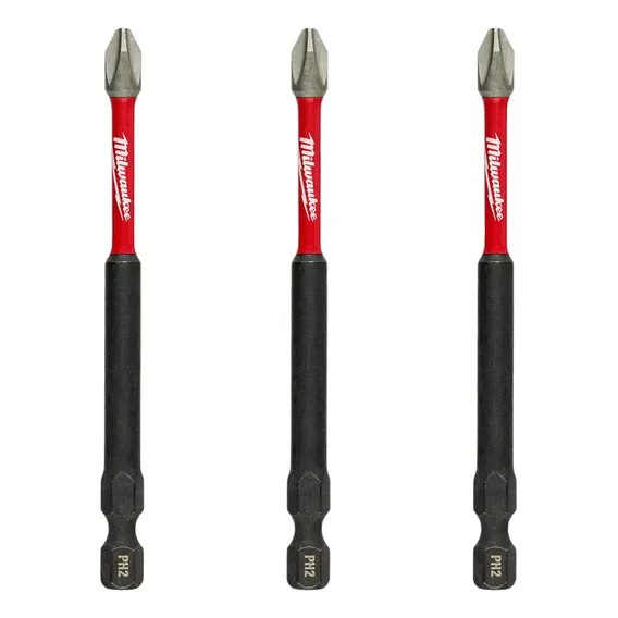 Bits Ph2 Milwaukee Shockwave Longo (3 Peças) 89mm Foto 1