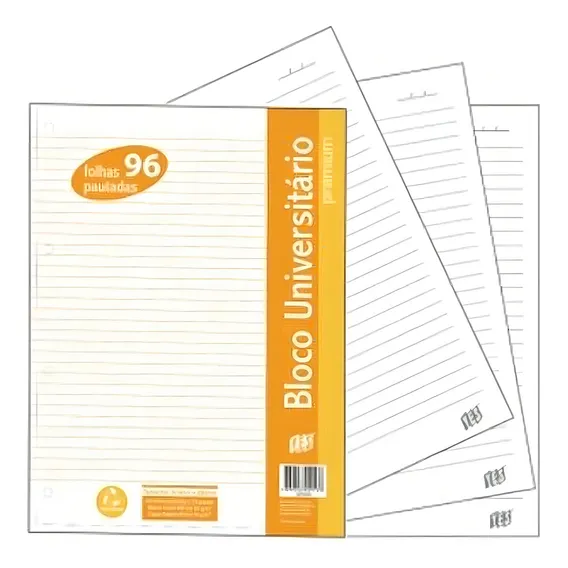 Bloco 96 Folhas Caderno Argolado Fichário A4 Universitário Foto 1